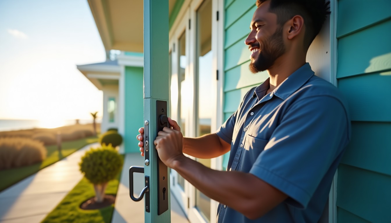 30A Locksmith garage door installation watercolor in 30A FL