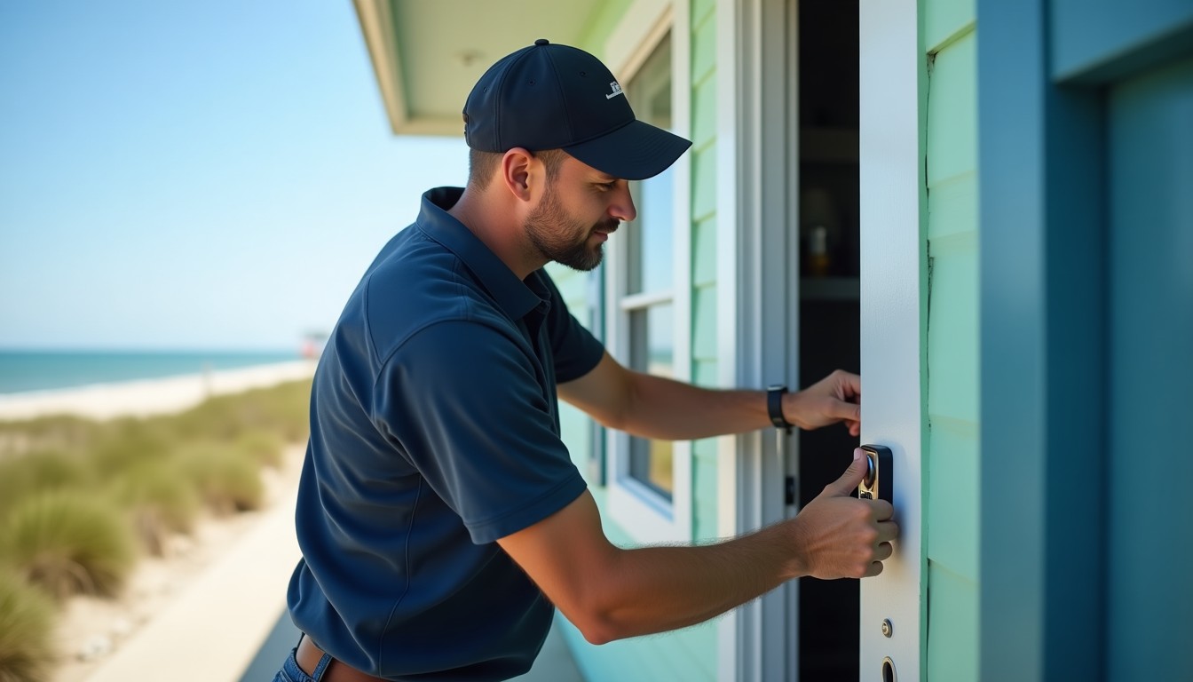 30A Locksmith garage door opener repair watercolor in 30A FL