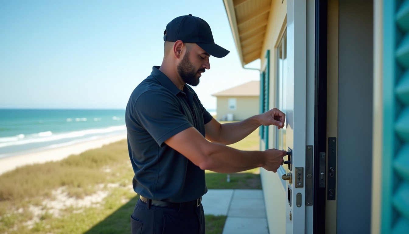 30A Locksmith garage door spring repair watercolor in 30A FL